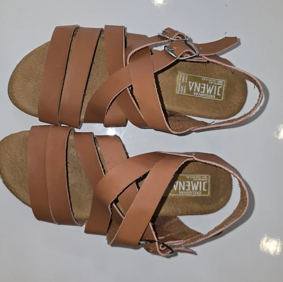 JIMENA Exclusivas 100% Yucatecas Sandals Size 7 Coral color - Picture 2 of 4